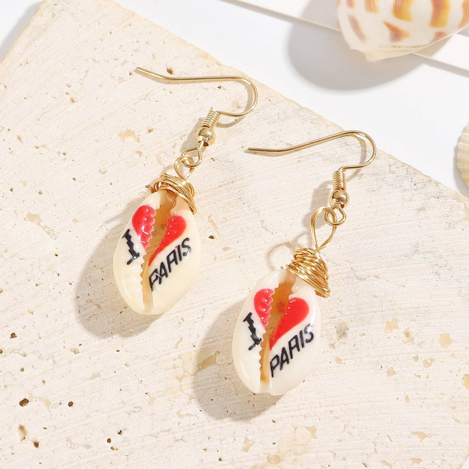 Wholesale Beach Style Printed Shell Earrings ACC-ES-MY017