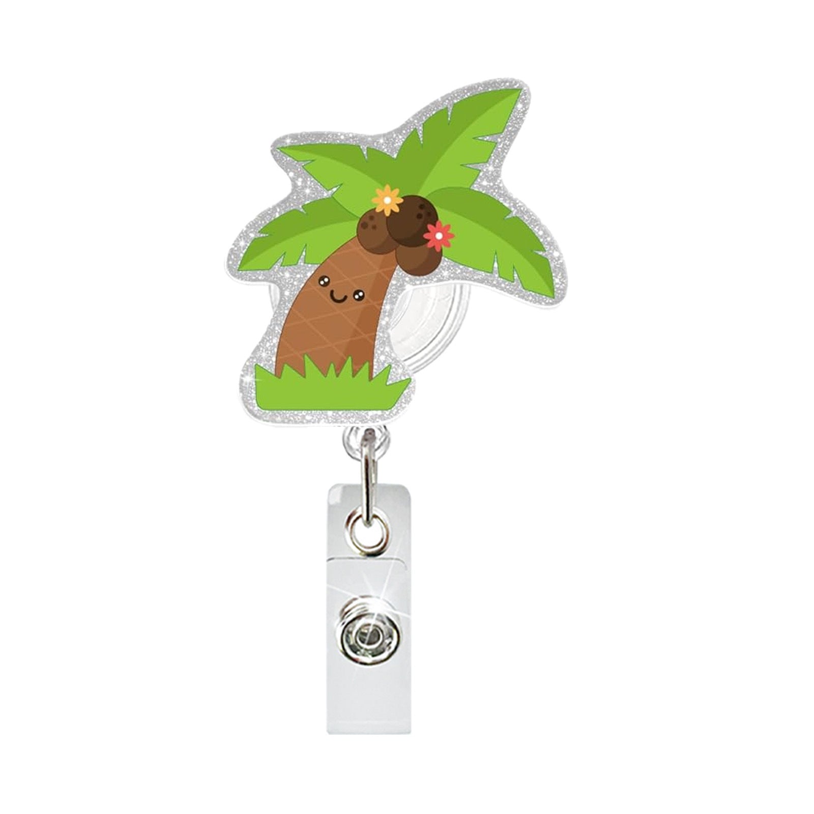 Wholesale Ocean-Themed Acrylic Retractable ID Badge Reel - nut Tree Dolphin Sea Turtle Design,  Office Gift
