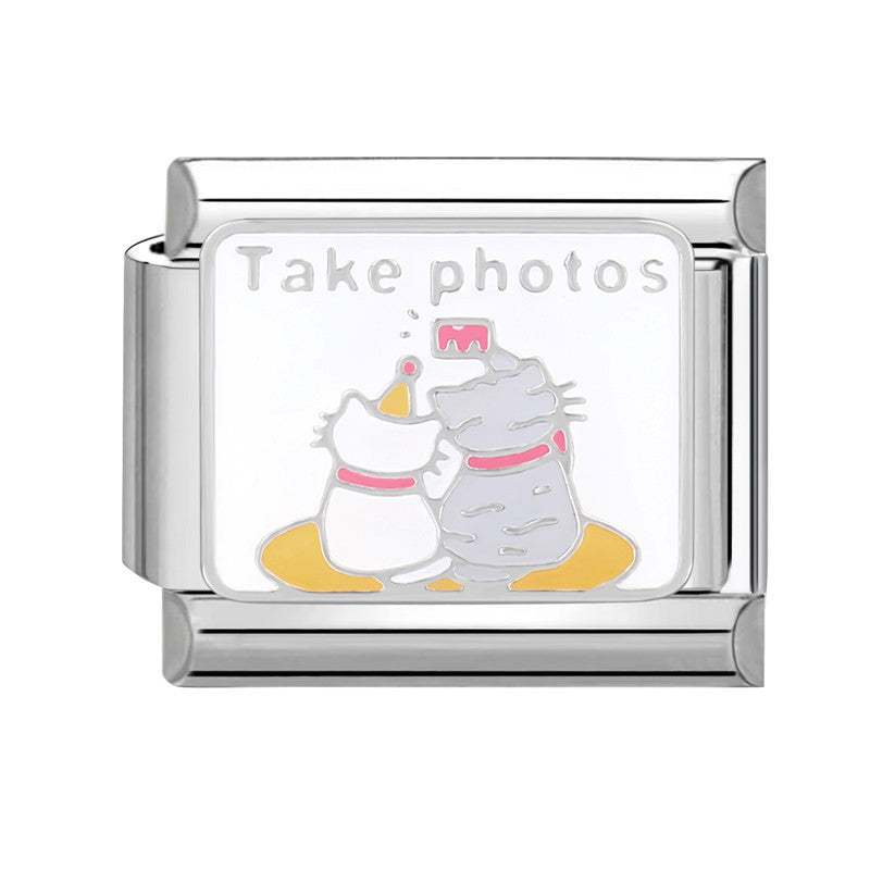 Wholesale Italian Charm Bracelet 9mm DIY Splicing White Series Titanium Steel Composable Bracelet