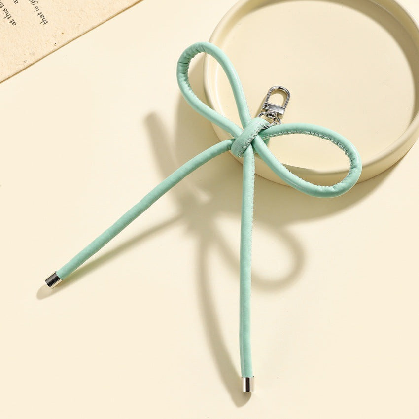Wholesale Leather bow lanyard keychain