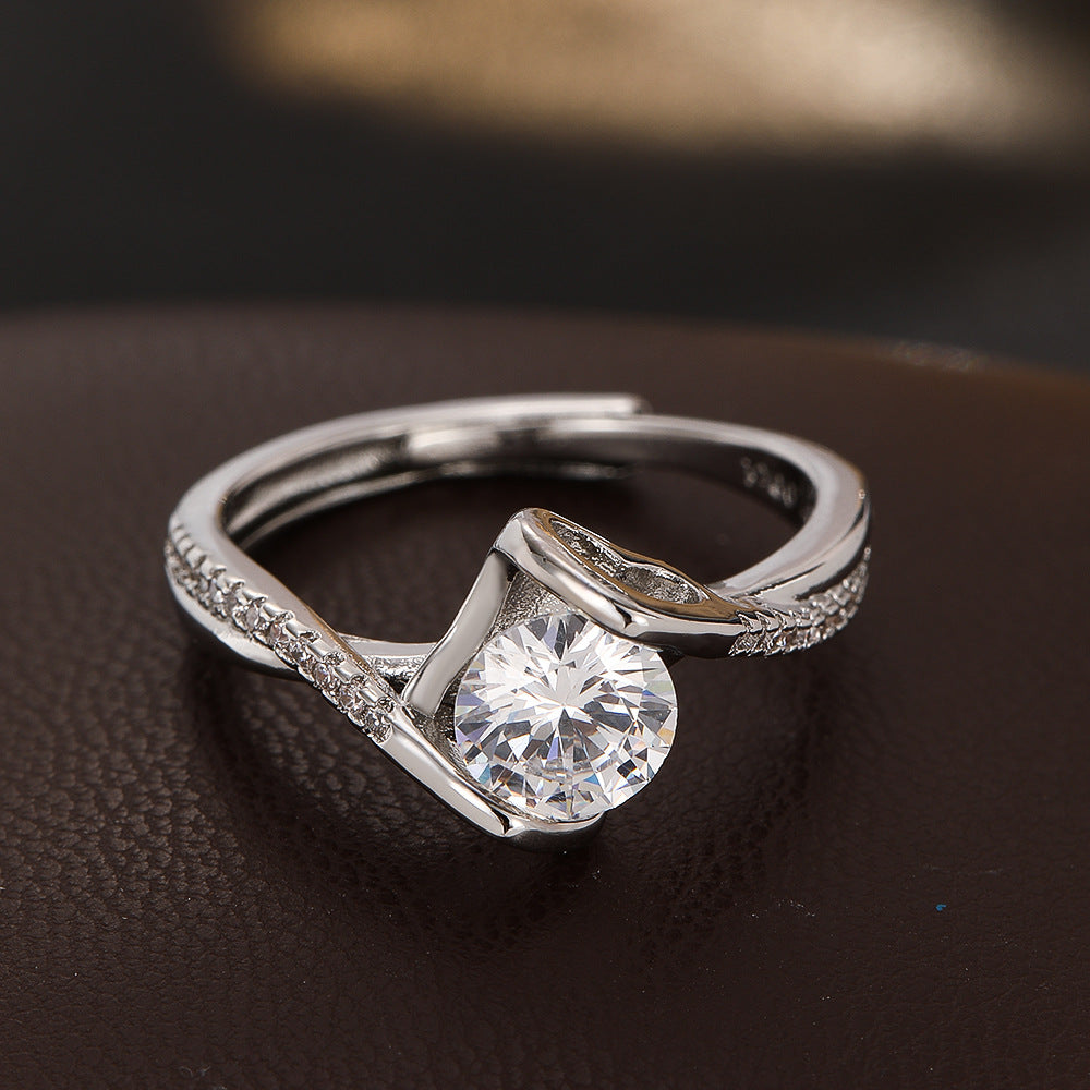 Wholesale Chic Copper Zircon Angel Kiss Ring Women S Fashion Jewelry Accessory Boutique Resale