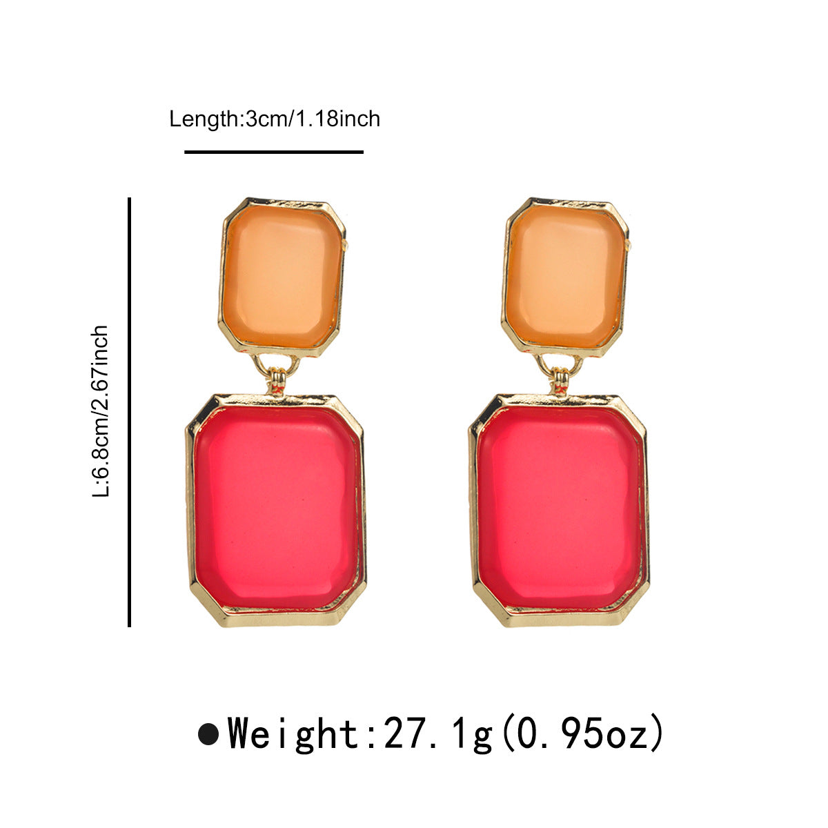 Wholesale square earrings celebrity style,  personality earring