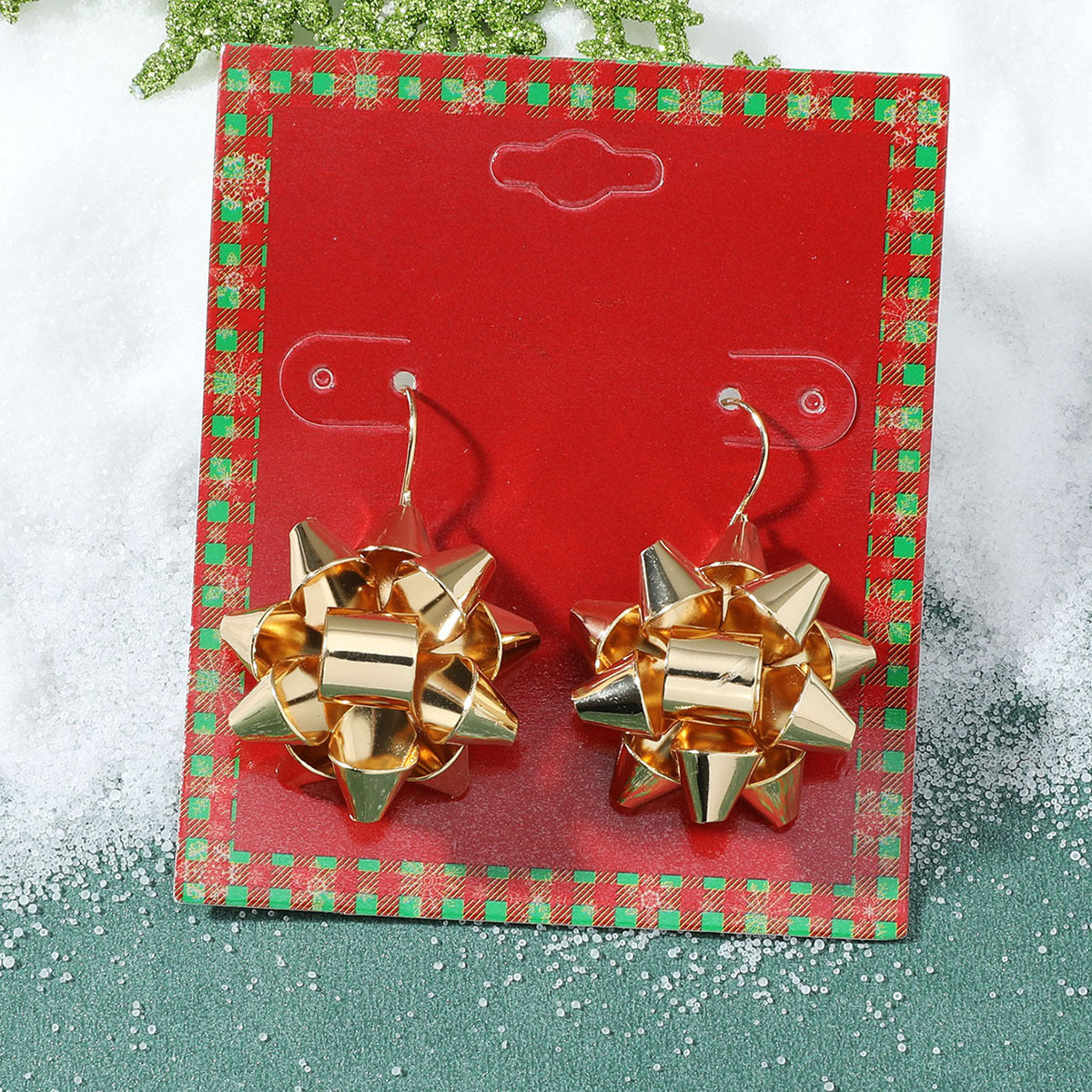 Wholesale Christmas Cute Alloy Oil Dripping Elk Snowflake Earrings ACC-ES-MY036