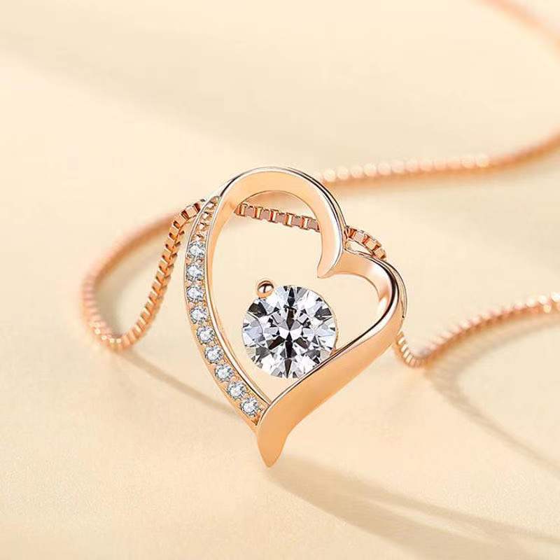 Wholesale S925 Neck Chain Love Heart Shape Necklace