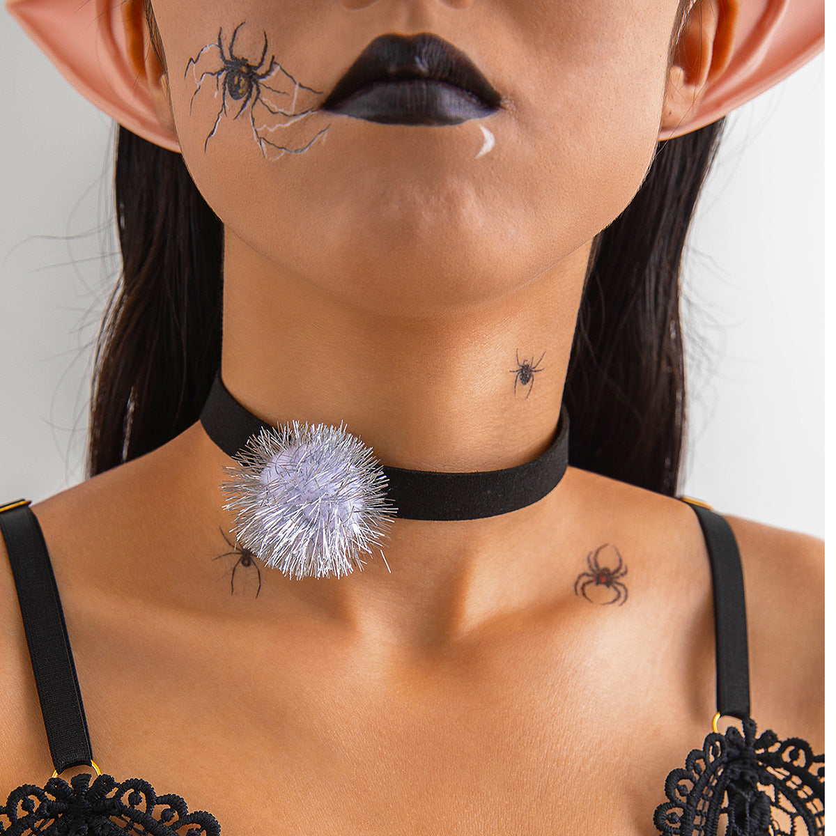 Wholesale   Cloth  Punk Metal Collar Flannel Necklace