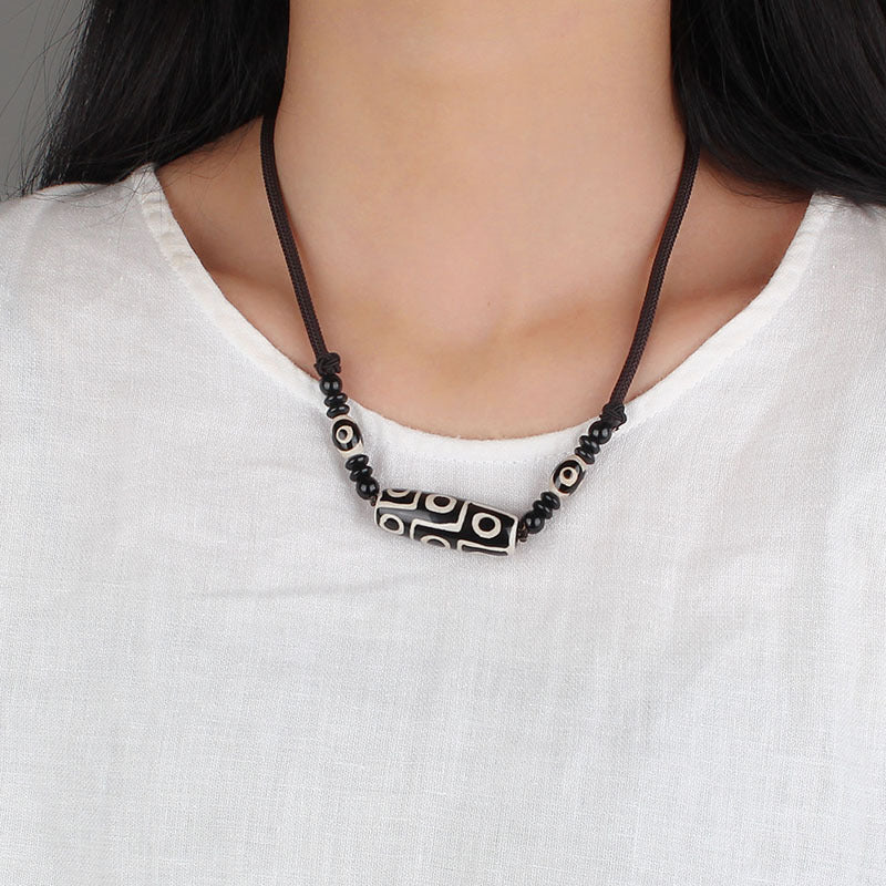 Wholesale Retro Ethnic Style Agate Necklace Sweater Chain Long Necklace Vintage ACC-NE-Luox004