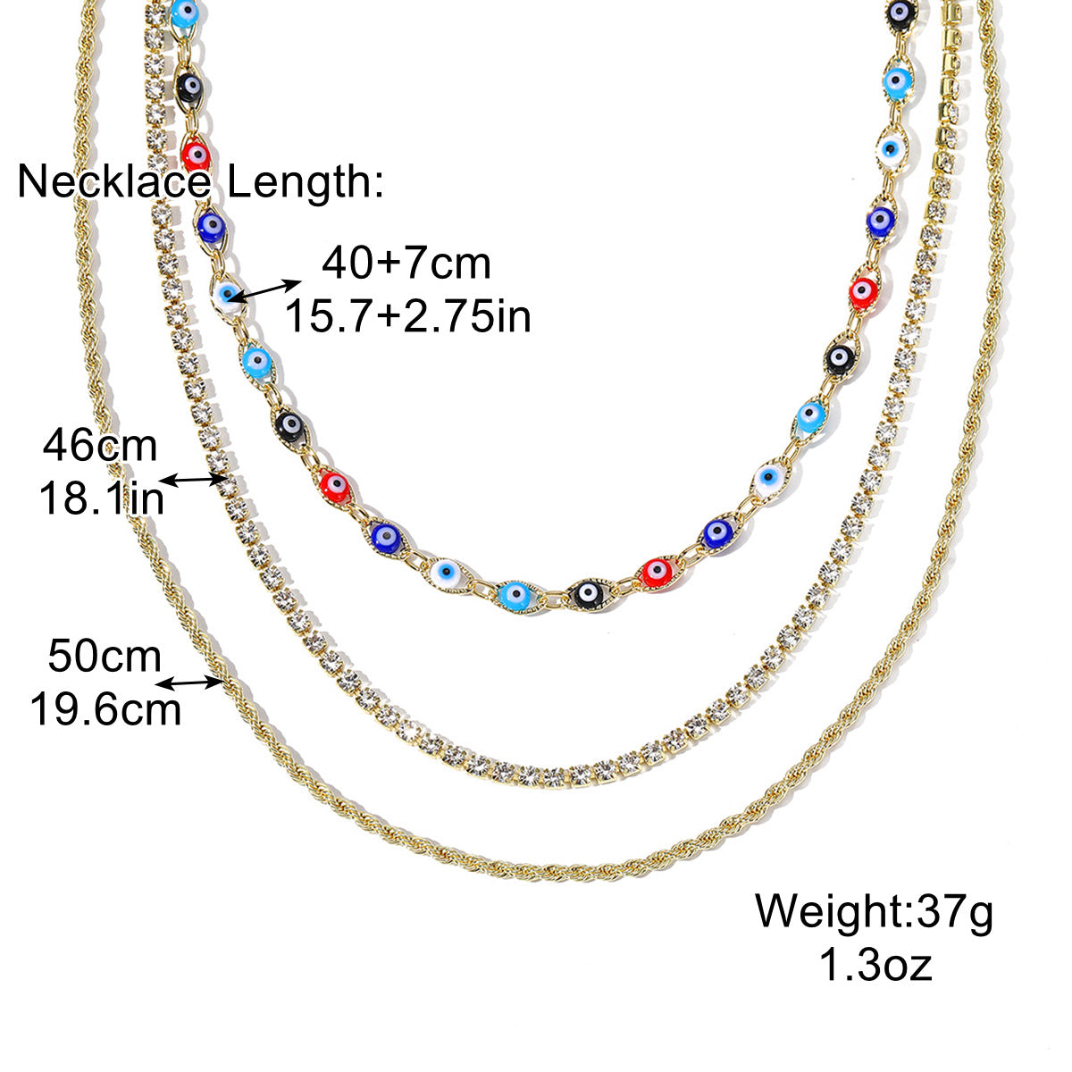 Wholesale Mother's Day Necklace Evil Eye Pendant Multilayer Necklace ACC-NE-ManYi019