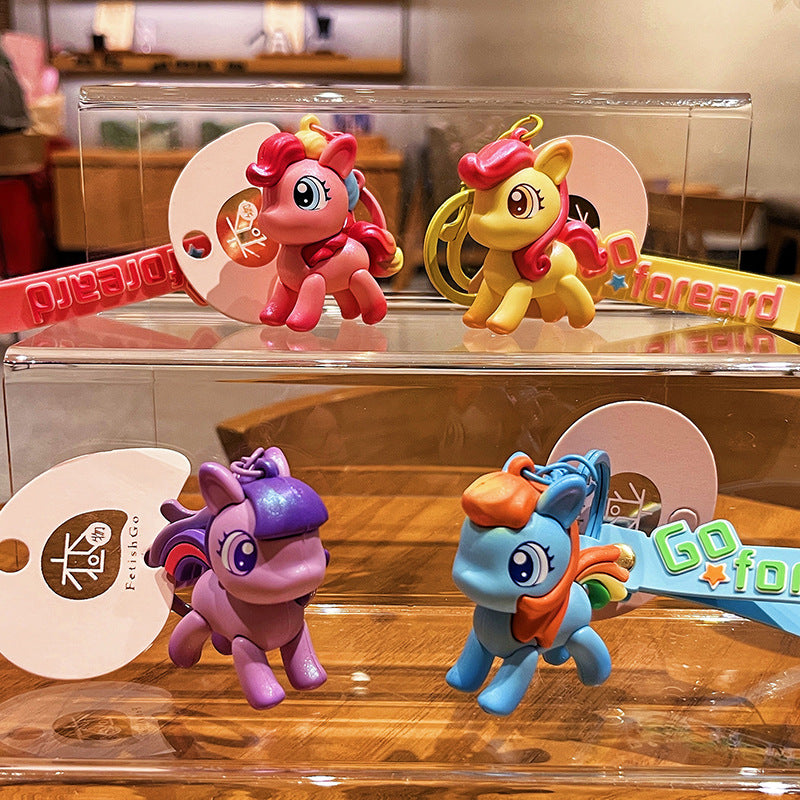 Wholesale Cartoon Pony PVC Soft Keychain ACCVIP-KC-HangLi002