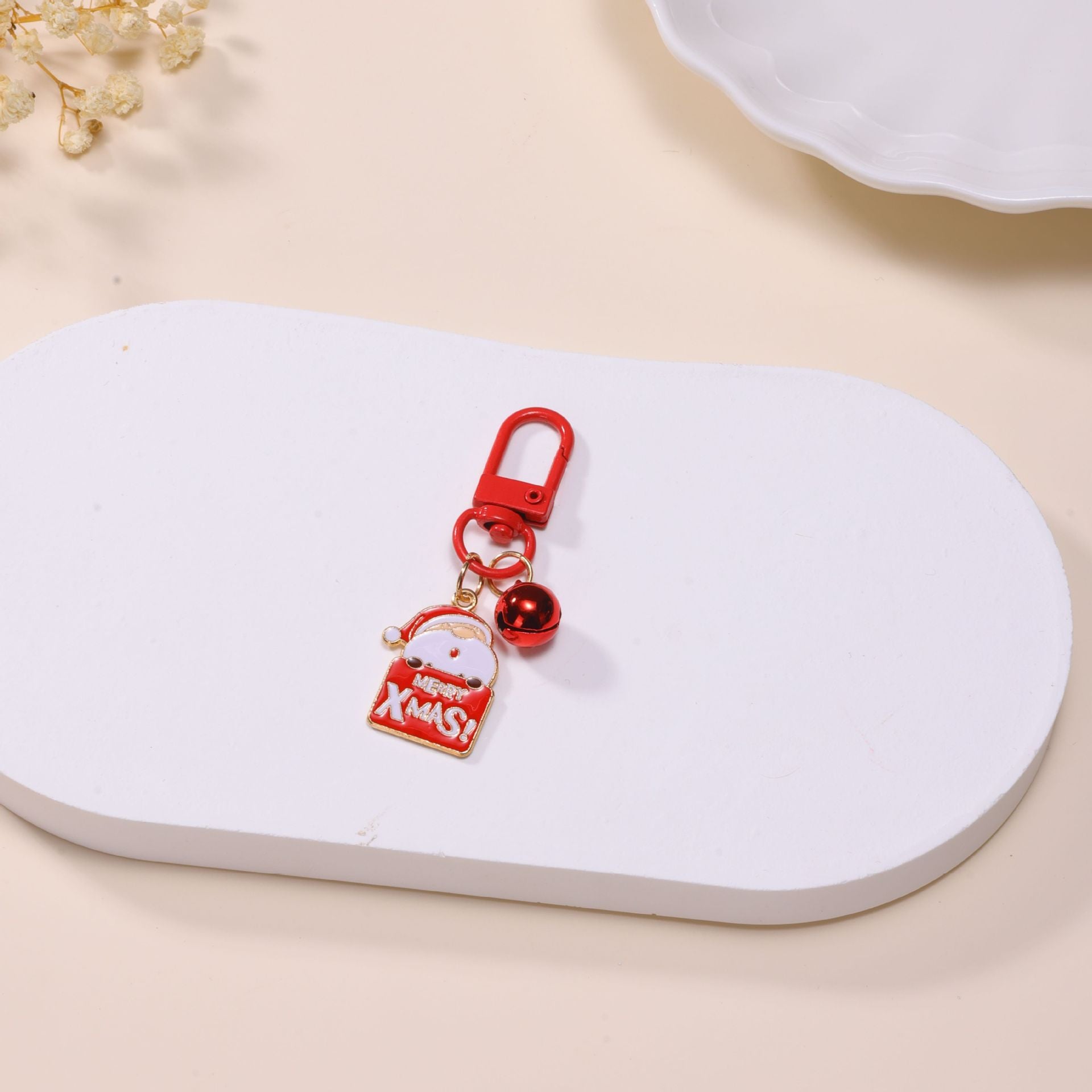 Wholesale Christmas cartoon bell old man snowflake keychain