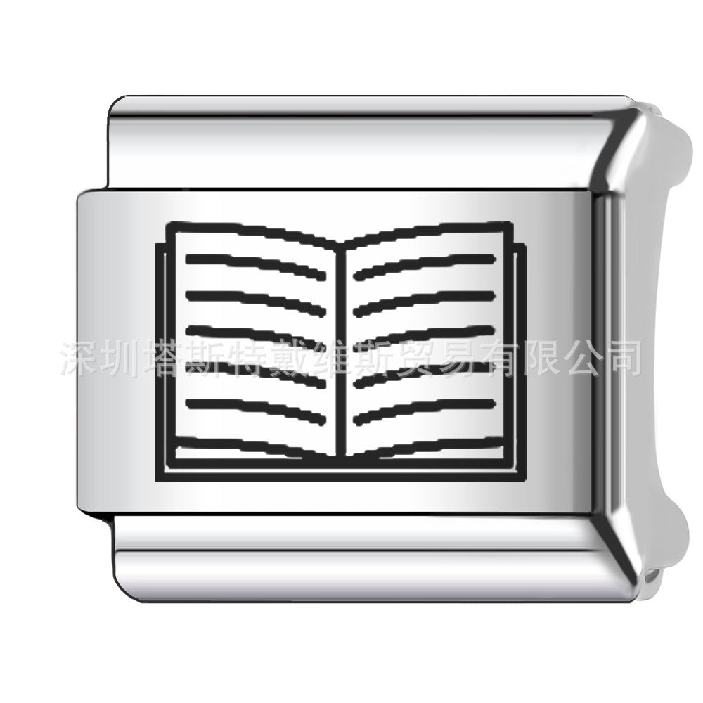 Wholesale 9mm Italian Charm Starter Bracelets DIY square Single Section Creative Stainless Steel Composable Bracelet