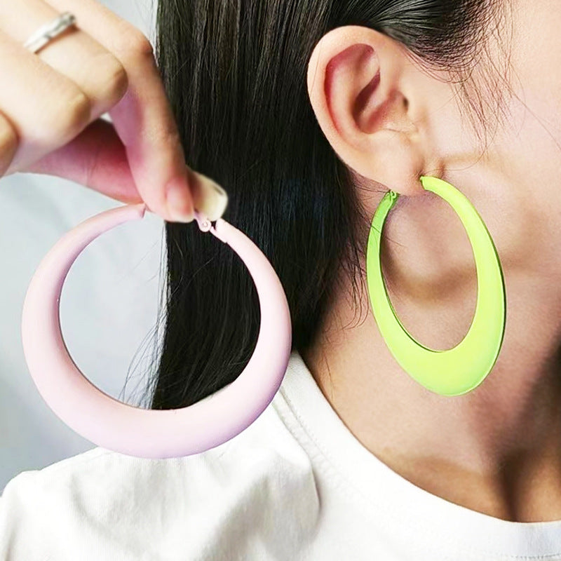 Wholesale 7CM spray paint big earrings