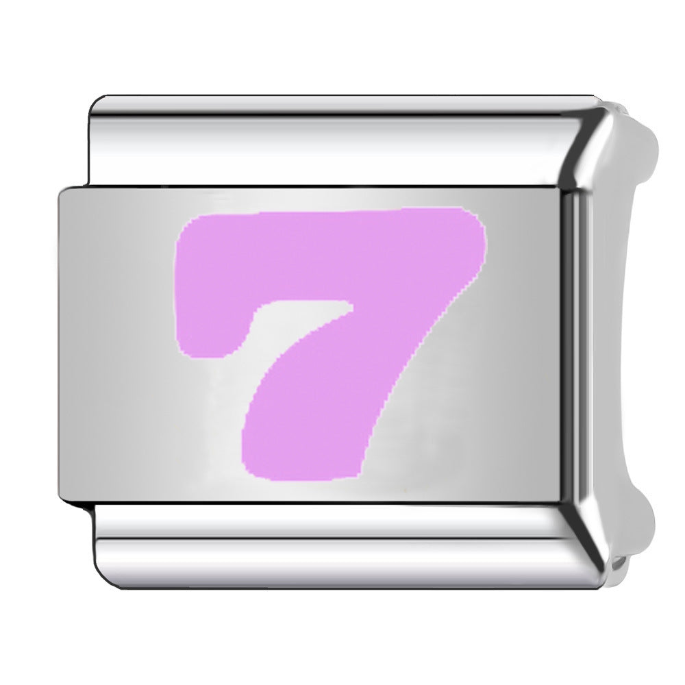 Wholesale Italian Charm Bracelet 9mm DIY Black Arabic  Creative Stainless Steel Composable Bracelet