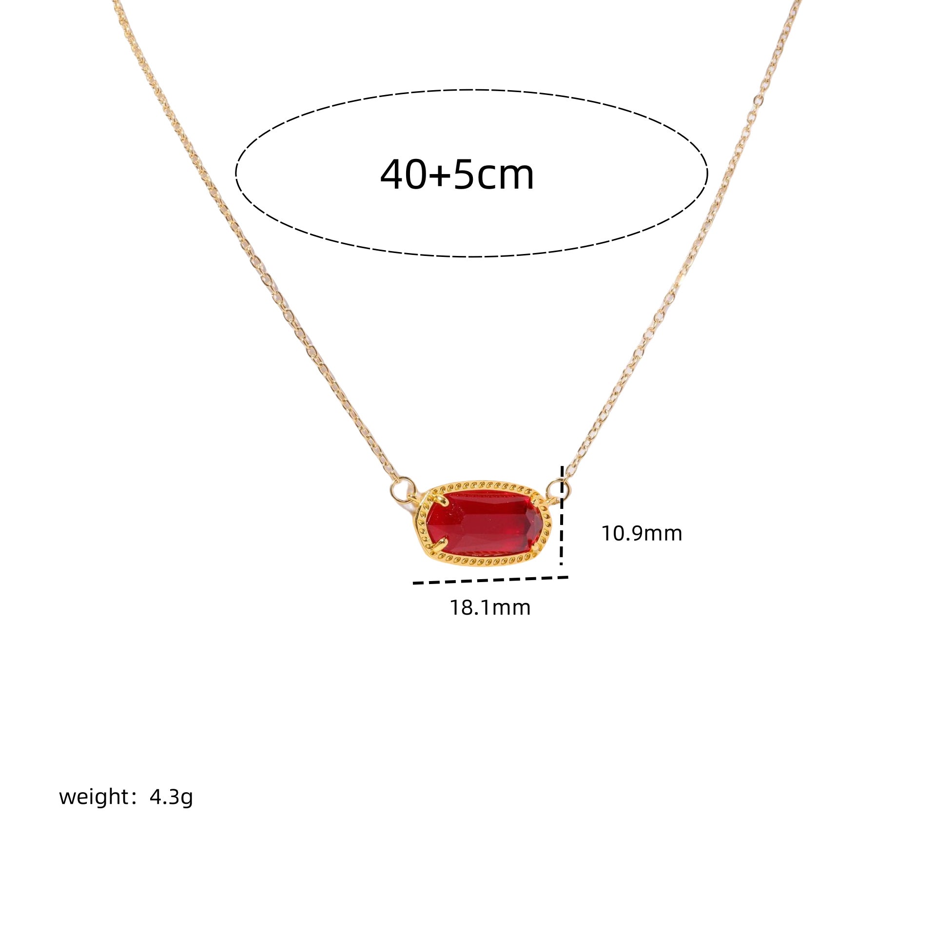 Wholesale Gold-plated copper December birthstone necklace