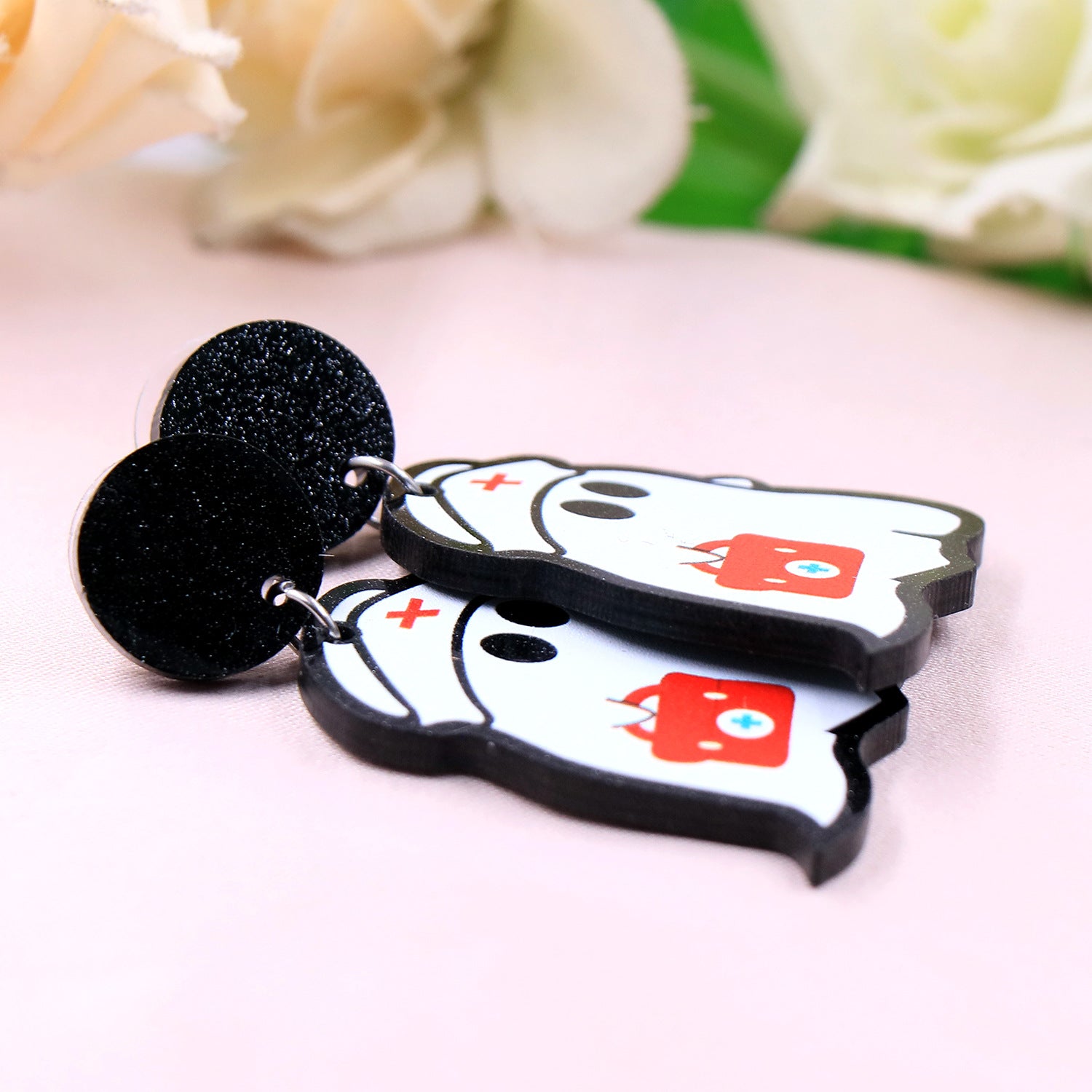 Wholesale rescue ghost acrylic women's cute Halloween earrings