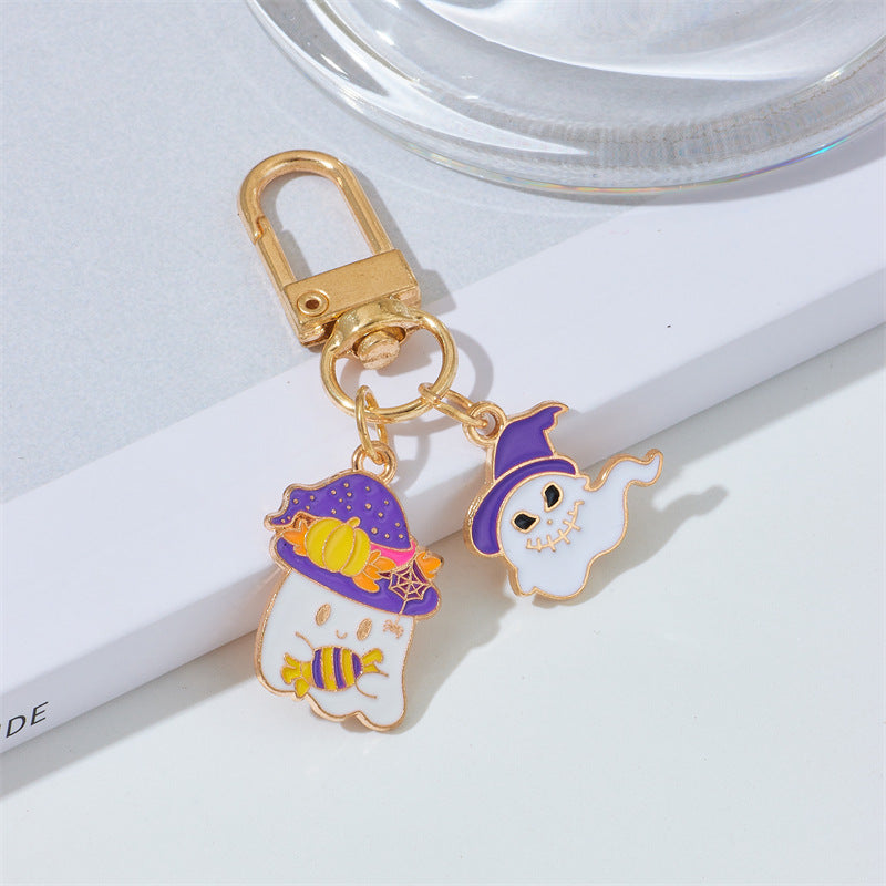 Wholesale Halloween Ghost Demon Witch Alloy Pendant Keychains ACC-KC-QingLian002