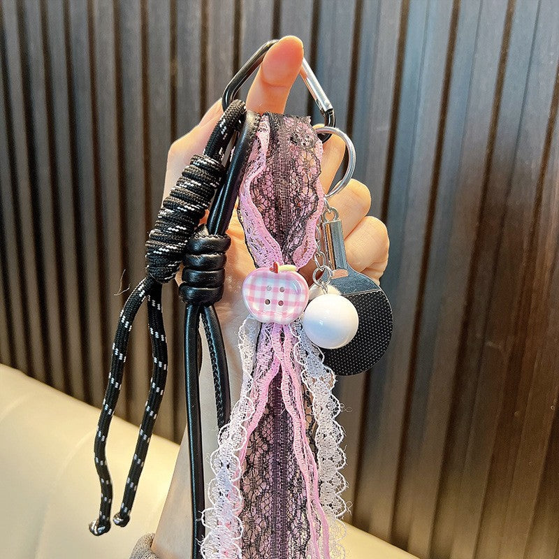 Wholesale Acrylic Tennis Tassel Keychain - Trendy Car Key Accessory for Everyday Use