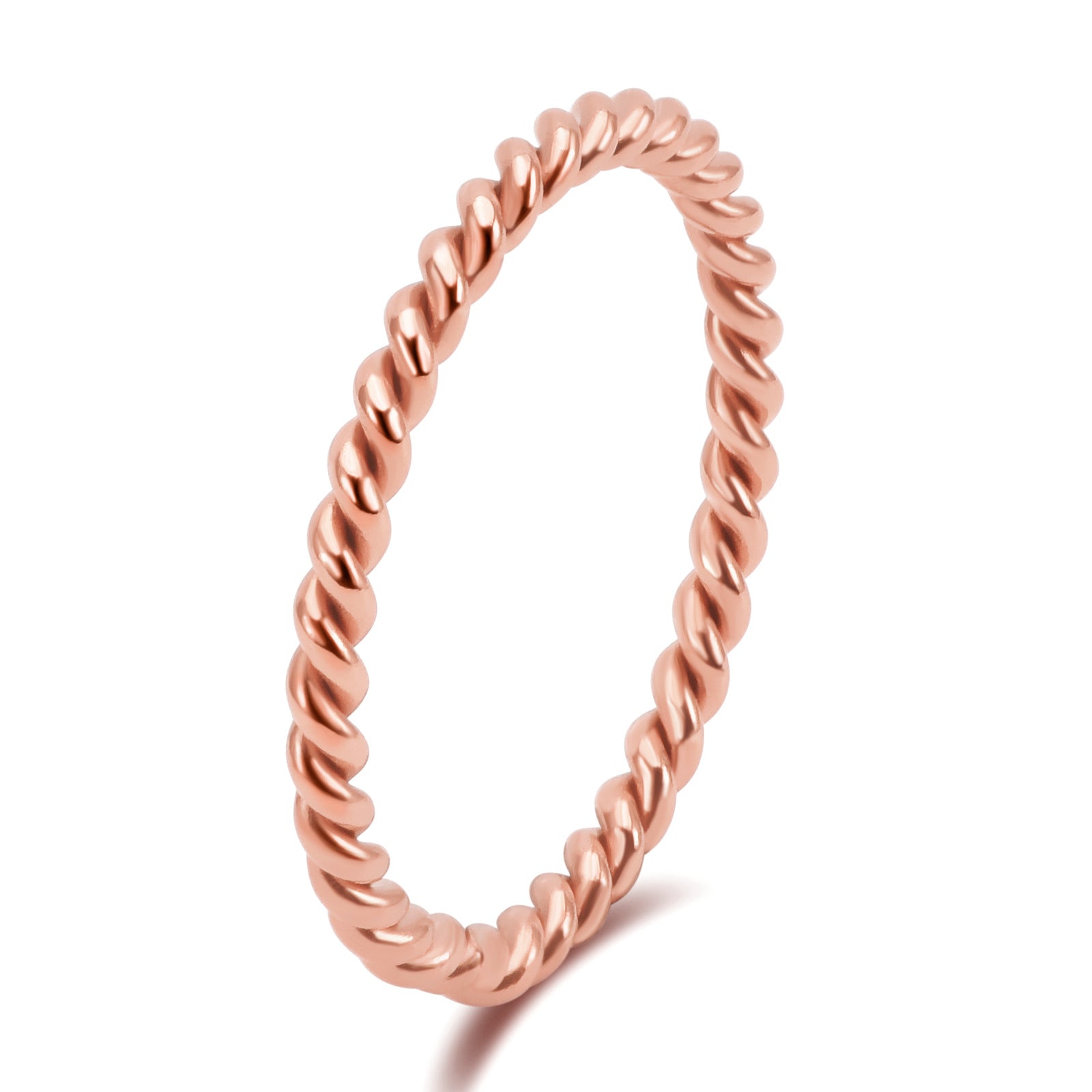 Anello per coppia twist intrecciato in acciaio al titanio all'ingrosso