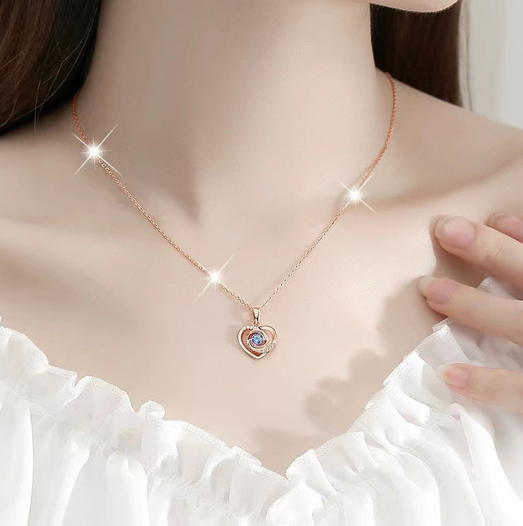 Wholesale s925 sterling silver Eternal Heart Love pendant necklace