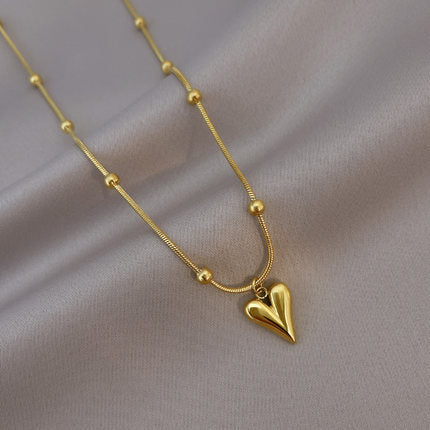 Wholesale snake bone chain heart necklace