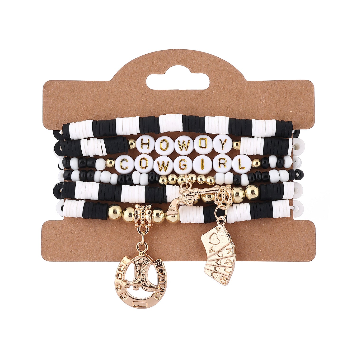 Wholesale  Soft clay western Denim style bracelet set