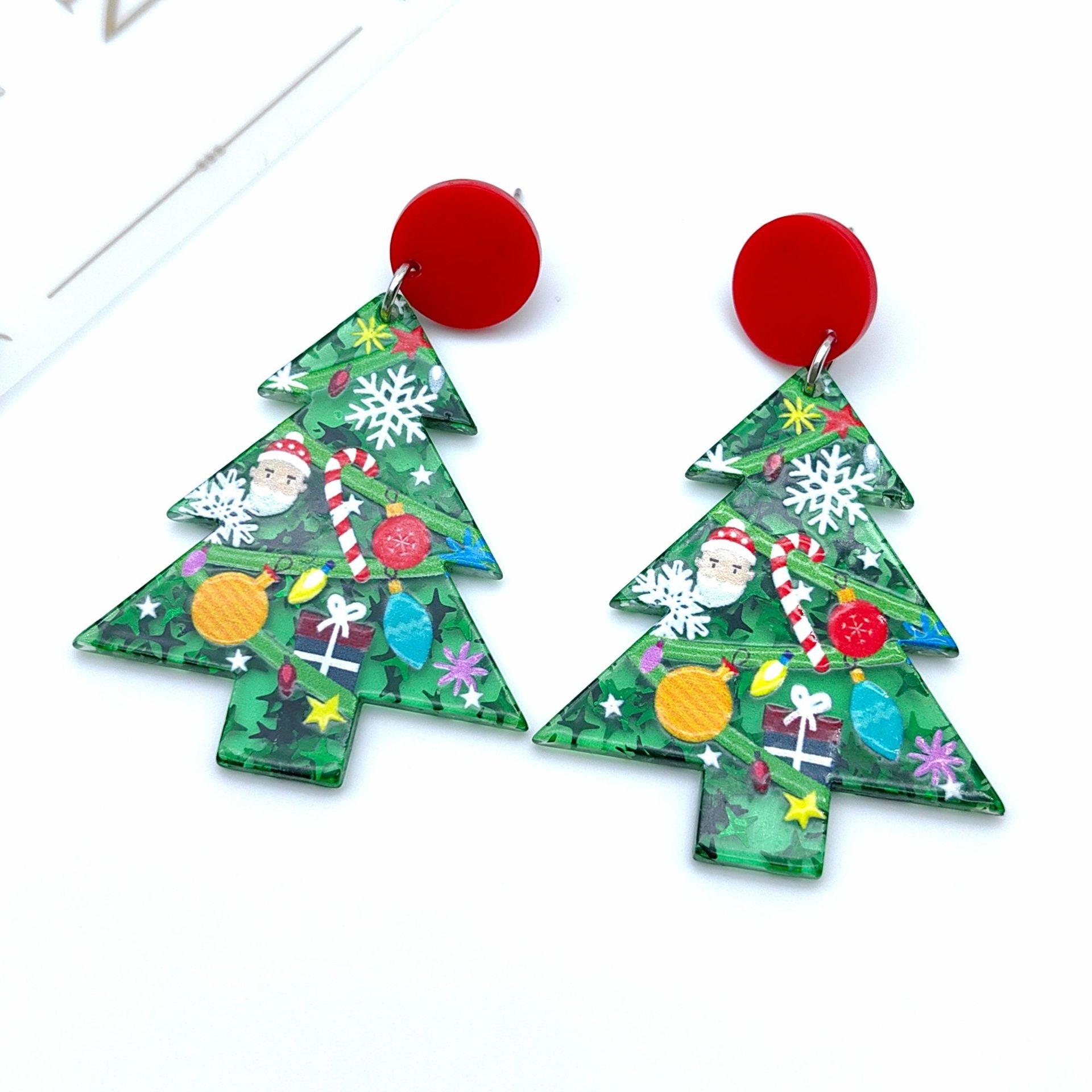 Wholesale Christmas Tree Snowman Acetate Acrylic Earrings ACC-ES-Xizhao004