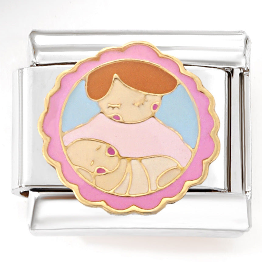 Wholesale Italian Charm Bracelet 9mm DIY Splicing Cute Cartoon Series Stainless Steel Composable Bracelet