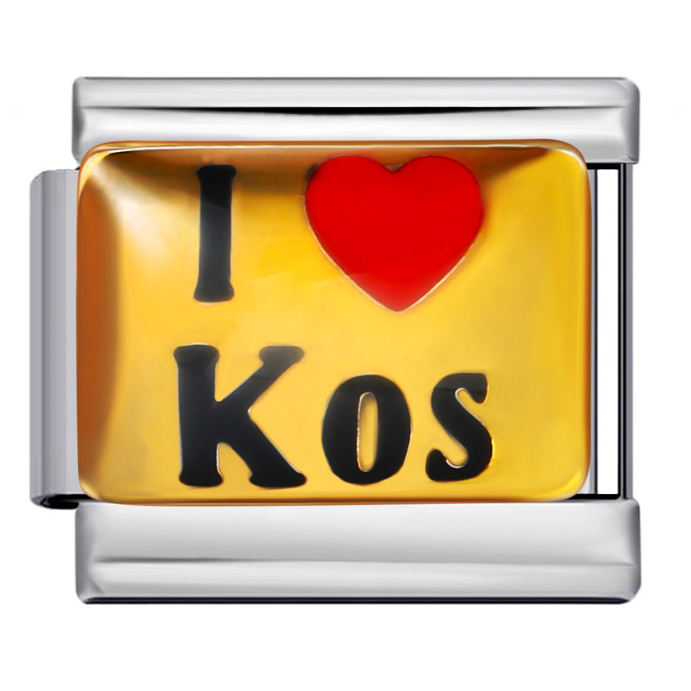 Wholesale  Italian Charm Bracelet Welded Gold Plated Oil Drop DIY ElasticStainless Steel Composable Bracelet