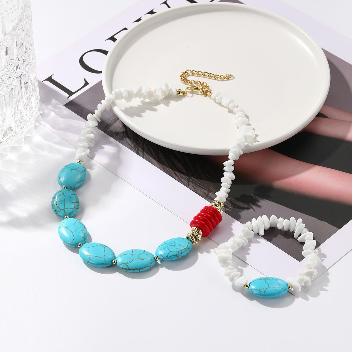 Wholesale Vintage Turquoise Bohemian Turquoise Ethnic Style Necklace ACC-NE-ManYi014