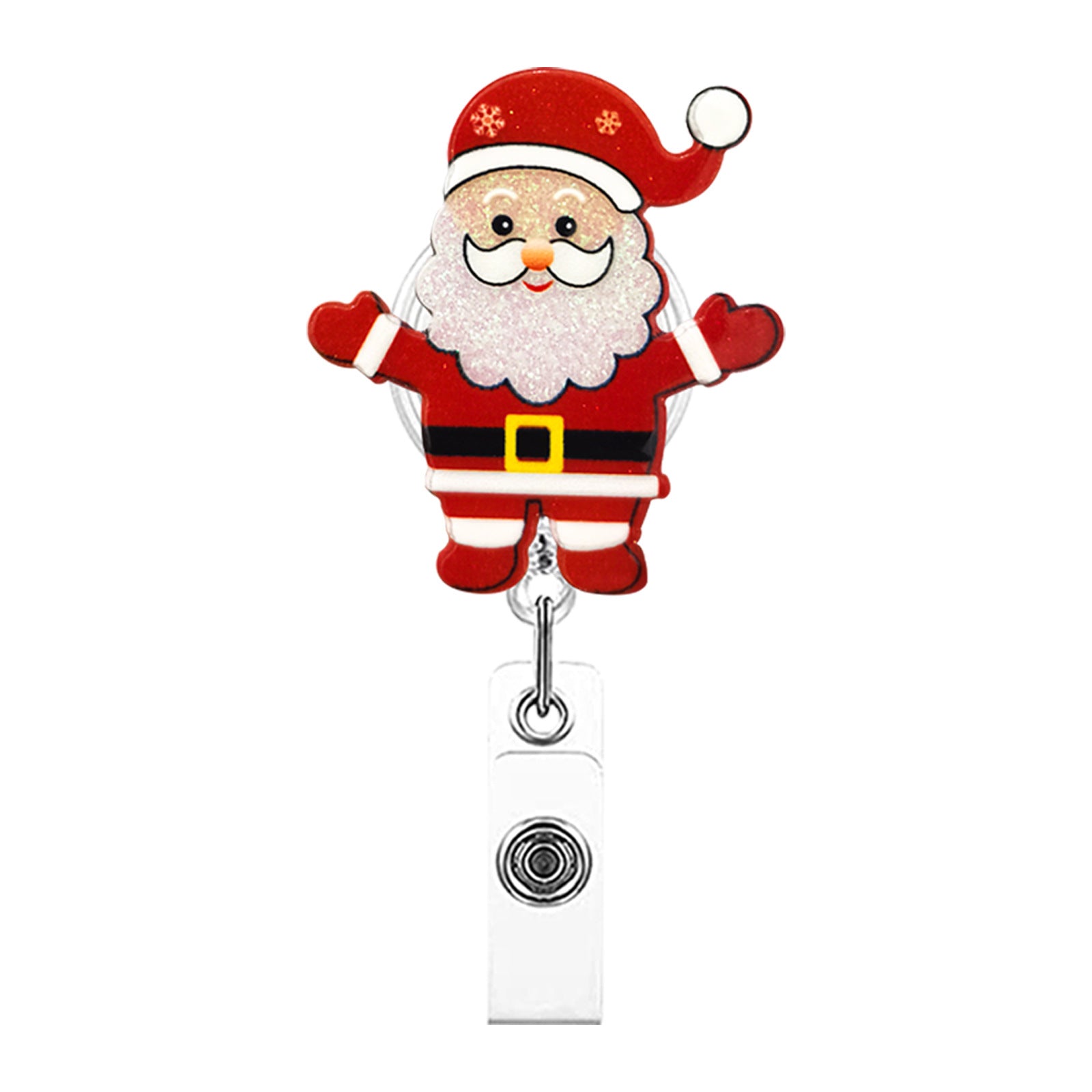 Wholesale Christmas Acrylic Santa Claus Retractable Rotating Keychain ACC-KC-QiDing007