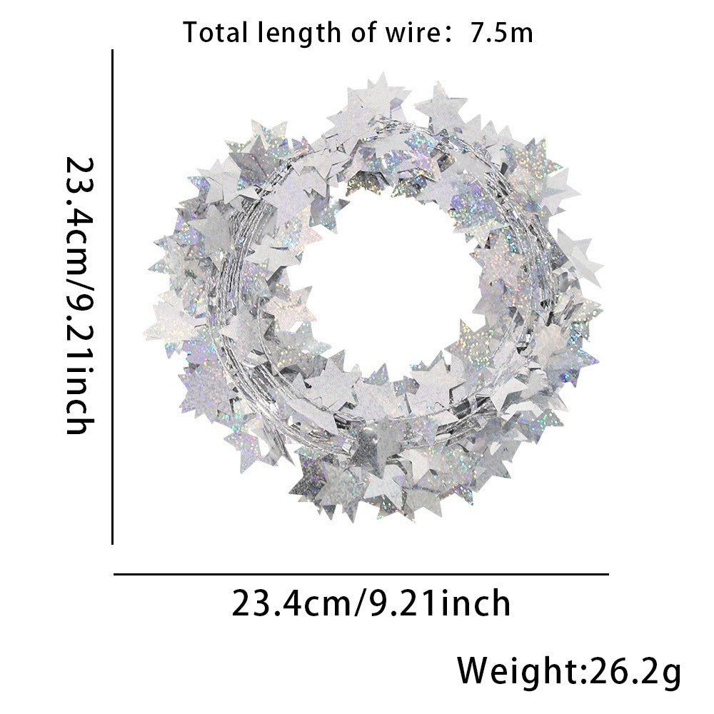 Wholesale Iron wire five-pointed star lace color strips Independence Day metal wire decoration