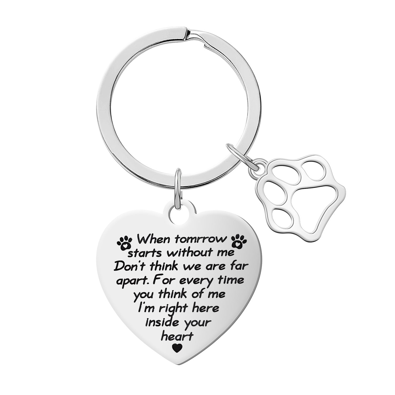 Wholesale Stainless Steel Cute Dog Pendant Engraving Keychain