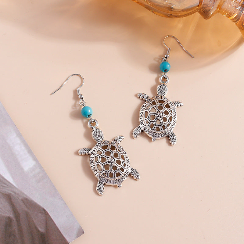 Wholesale Hollow Vintage Turtle Alloy Turquoise Earrings ACC-ES-YueSen001