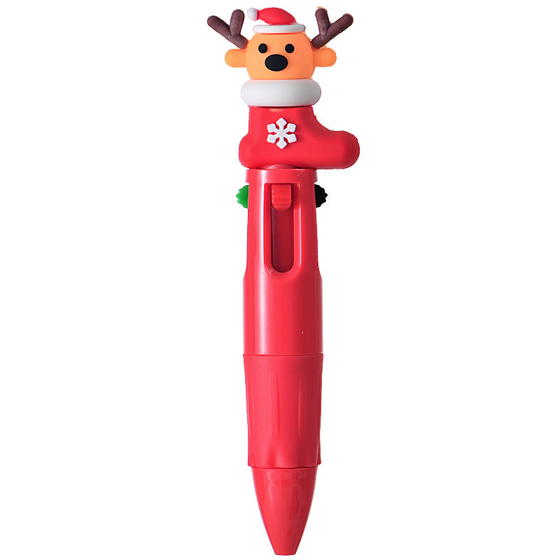 Wholesale Cute cartoon Christmas four-color ballpoint pen