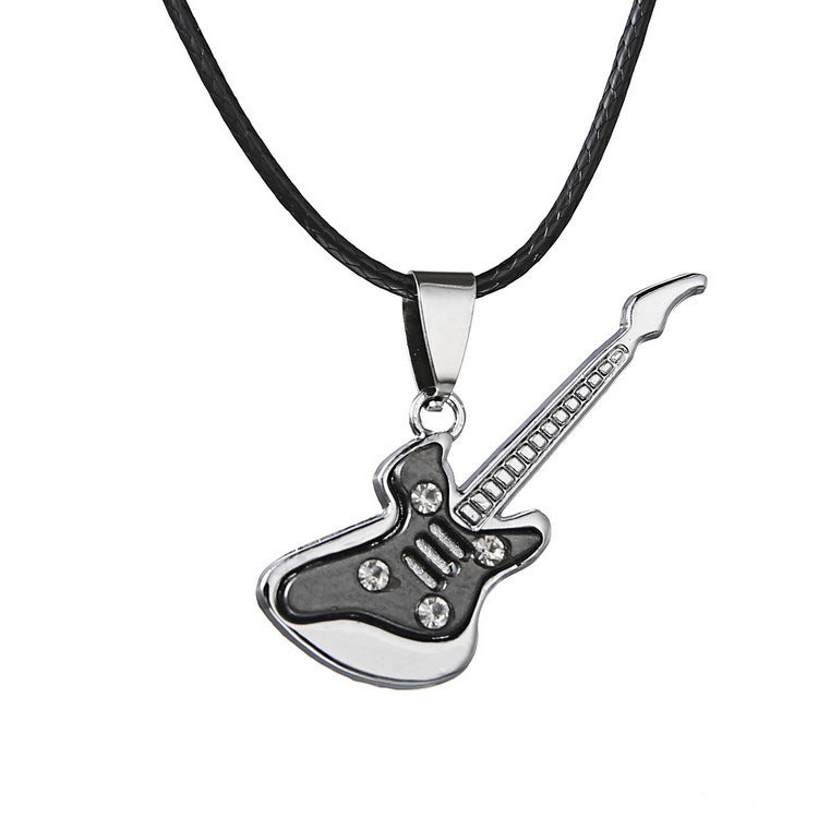 Wholesale Stainless Steel Guitar Pendant Necklaces