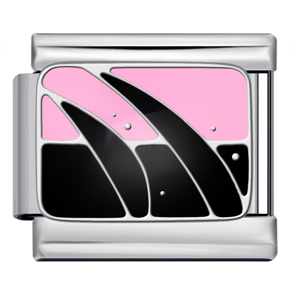 Wholesale Italian modular  titanium steel drip welding pattern DIY bracelet