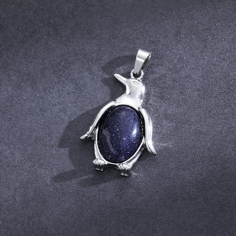 Wholesale  Natural Stone Amethyst Pendant Single Pointy Hexagonal Column Necklace