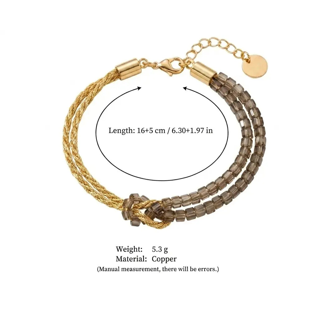 Wholesale Bohemian Retro Natural Stone Woven Bracelet Gold Plated Women S Fashion Accessory