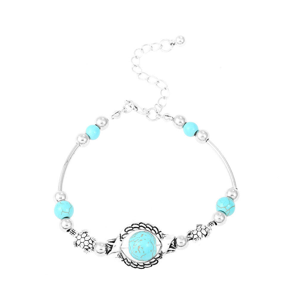 Wholesale Bohemian Turquoise Bead Bracelet Cross Starfish Turtle Design Fashion Accessory Gift for Resale