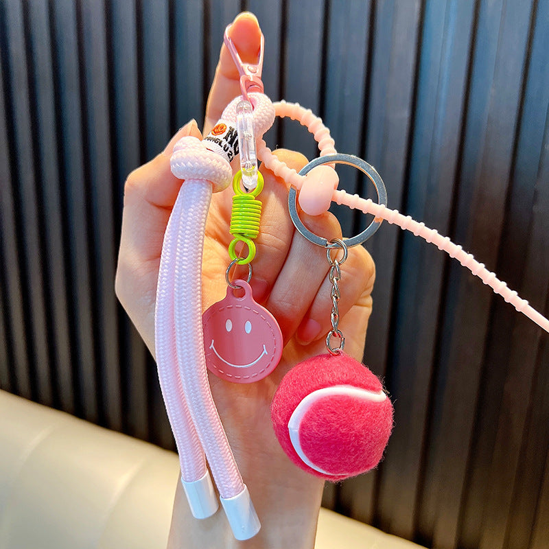 Wholesale Acrylic Tennis Tassel Keychain - Trendy Car Key Accessory for Everyday Use