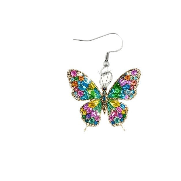 Wholesale  Retro Colorful Butterfly 2d Acrylic Earrings