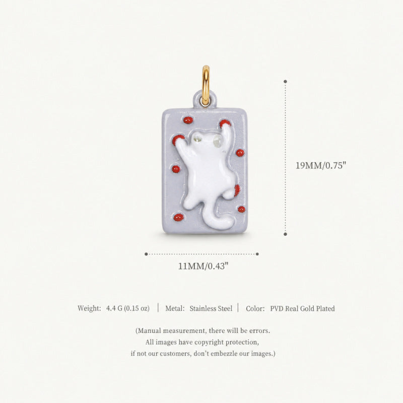 Wholesale Cute Cat Pendant Stainless Steel 18K Gold Plated DIY Jewelry Making Fashion Accessory Boutique Resale