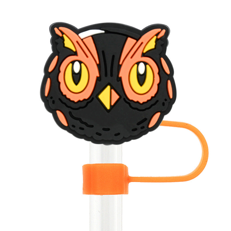 Wholesale Random 100pcs Halloween 10mm PVC Soft Straw Tube Cap ACC-SCR-RYY072