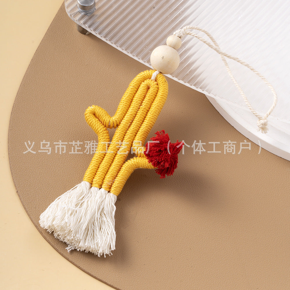 Wholesale Hand-woven cactus pendant keychains