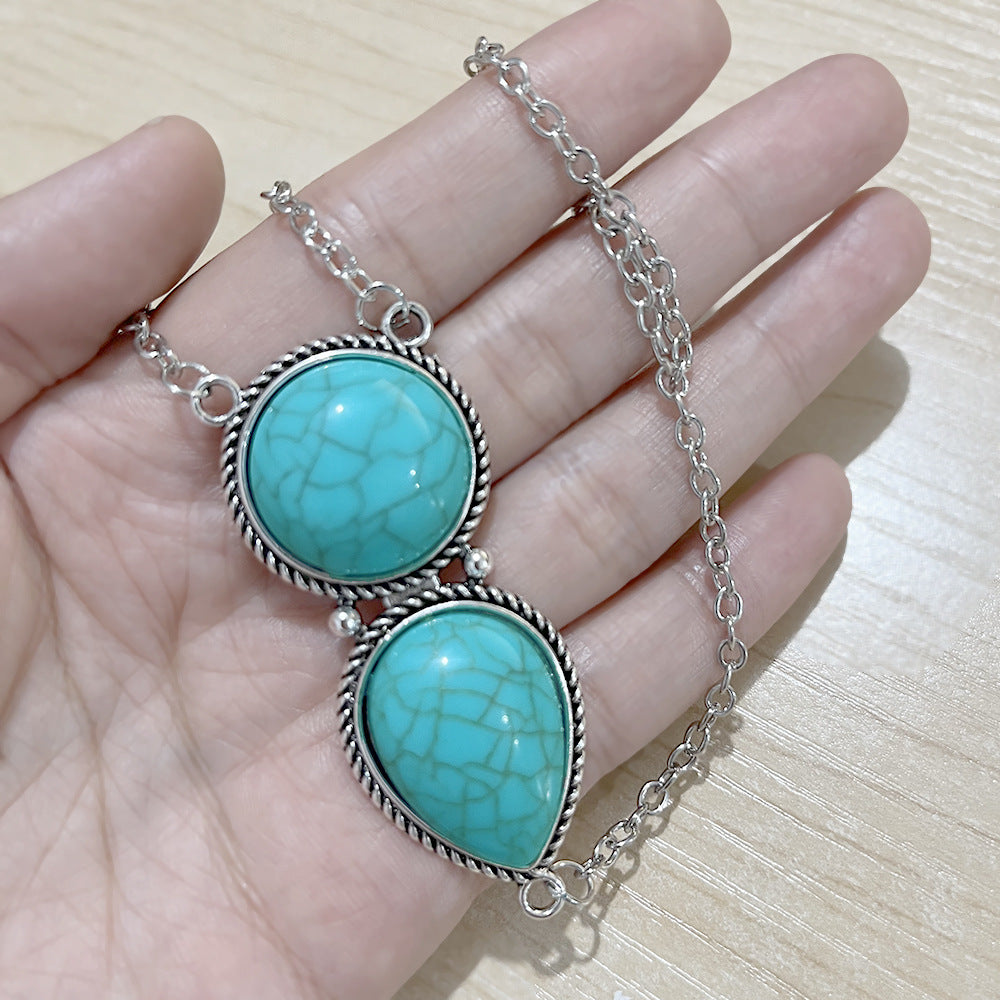 Wholesale Bohemian Retro Turquoise Drop Bracelet Beach Jewelry Accessory