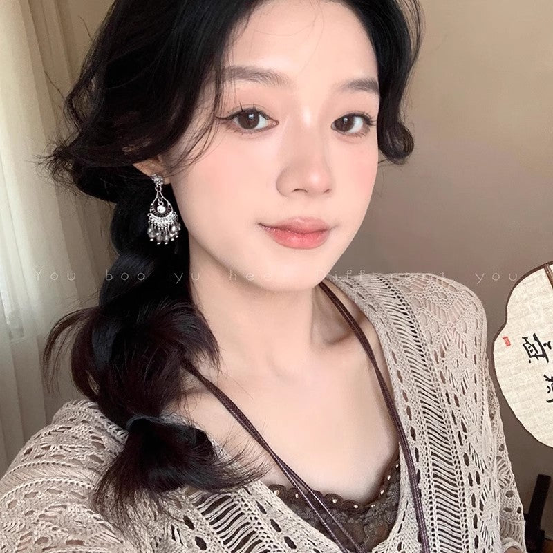 Wholesale Fan-shaped Tassel Earrings Bohemian Earrings