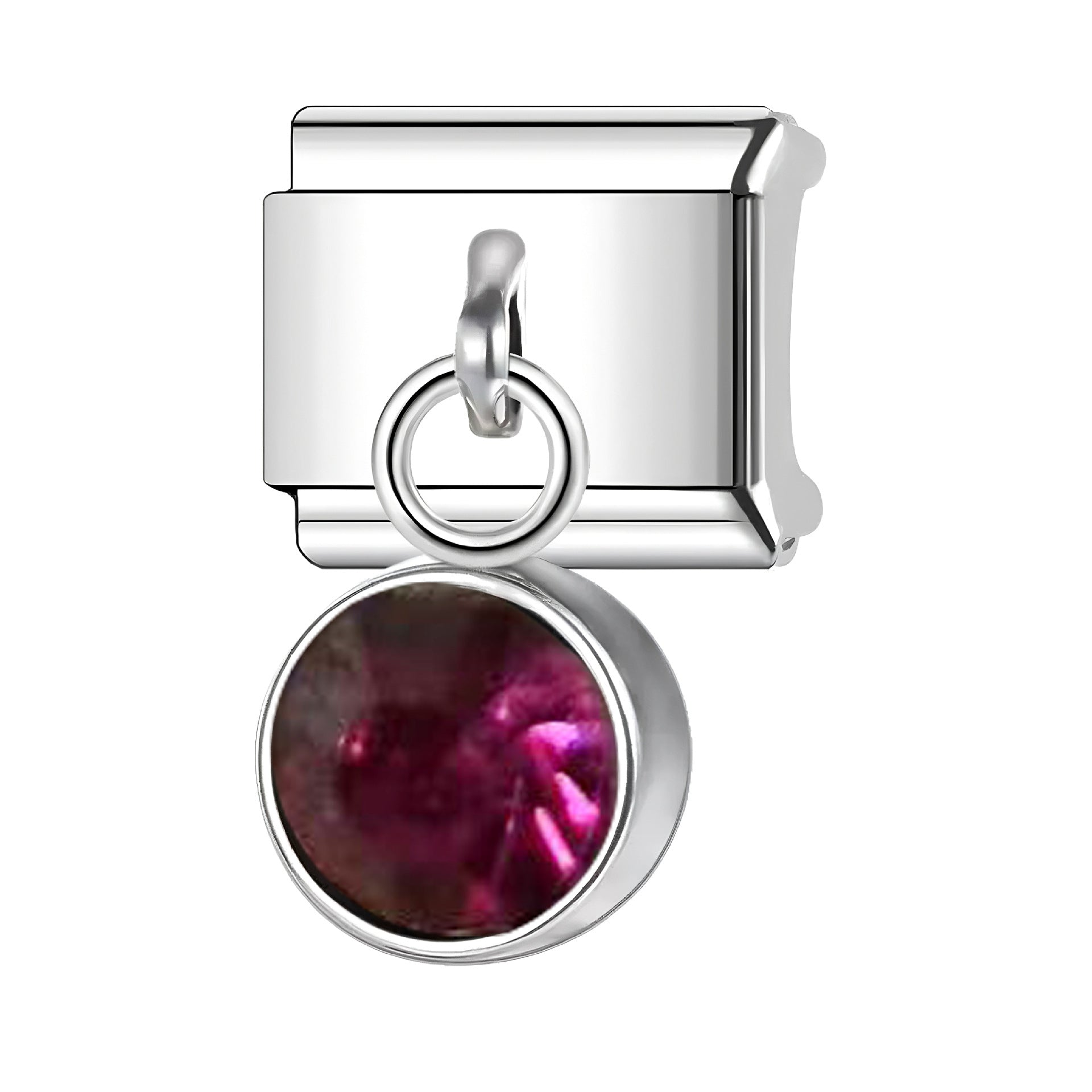 Wholesale Italian Charm Bracelet 9mm DIY Splicing Colorful Birthstone Round Pendant Stainless Steel Composable Bracelet