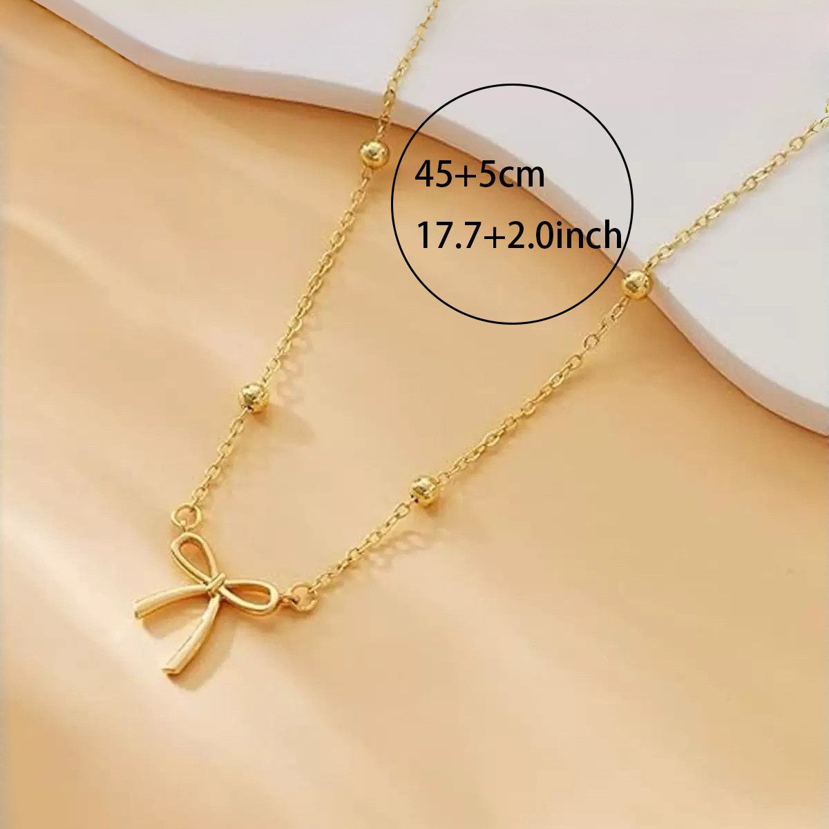 Wholesale Stainless Steel Real Gold Plated Butterfly Bow Pendant Necklace,  Sweet Design for Women Jewelry Accessory