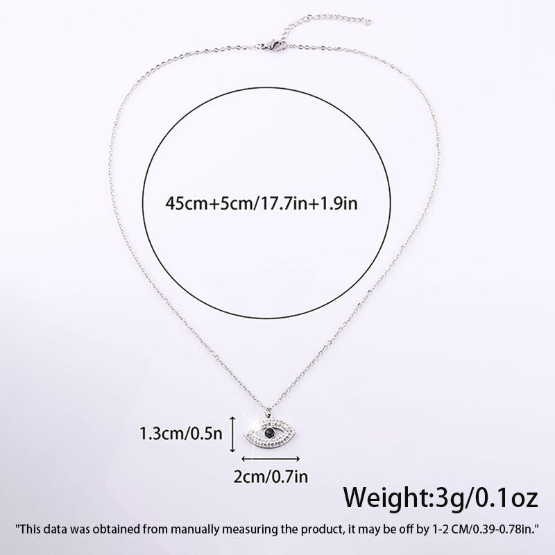 Wholesale Devil's Eye Necklace Pendant Clavicle Chain Titanium Steel Personality Diamond-encrusted  Light Luxury Necklaces