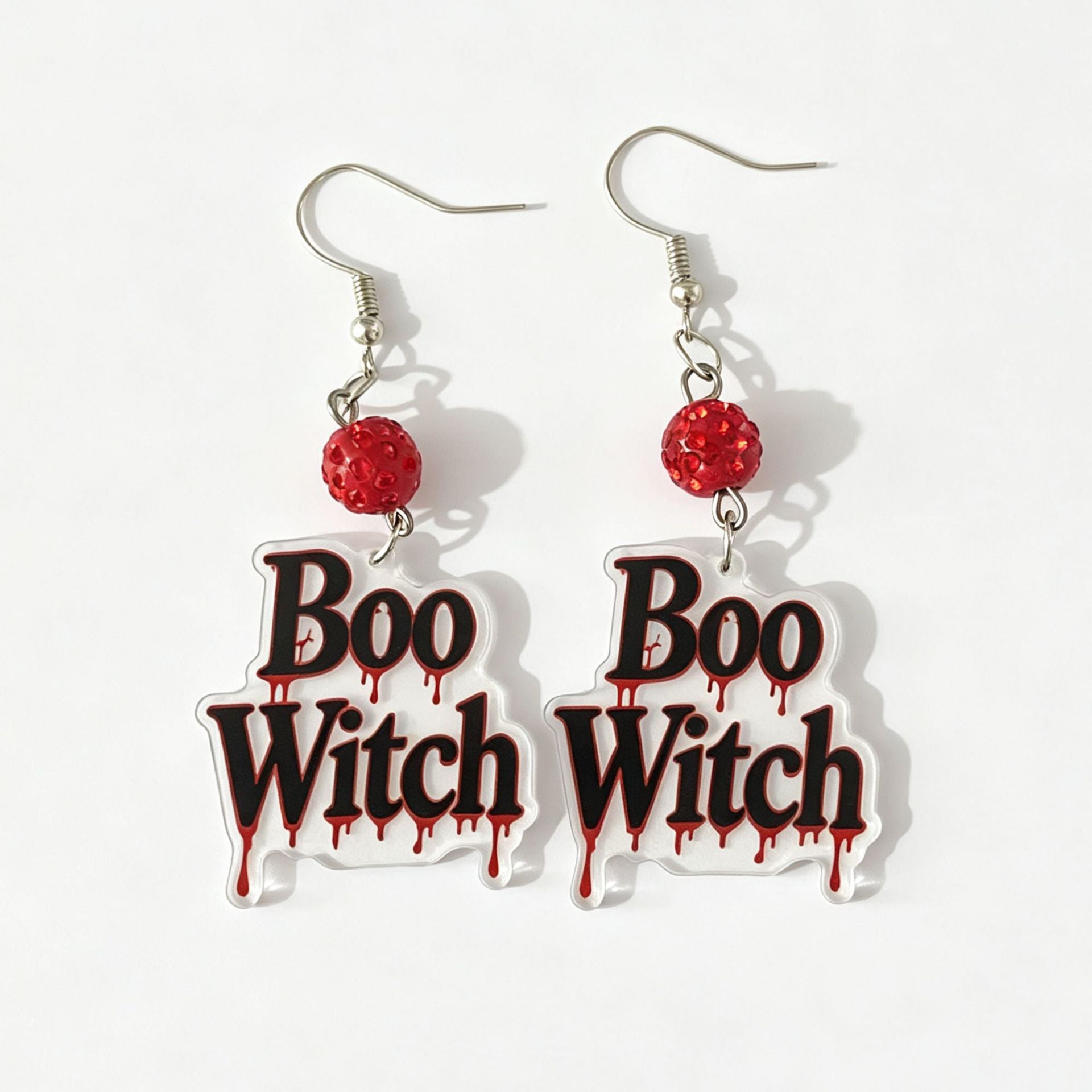 Wholesale Acrylic Red Letter Print  Earrings Party Fashion Accessory