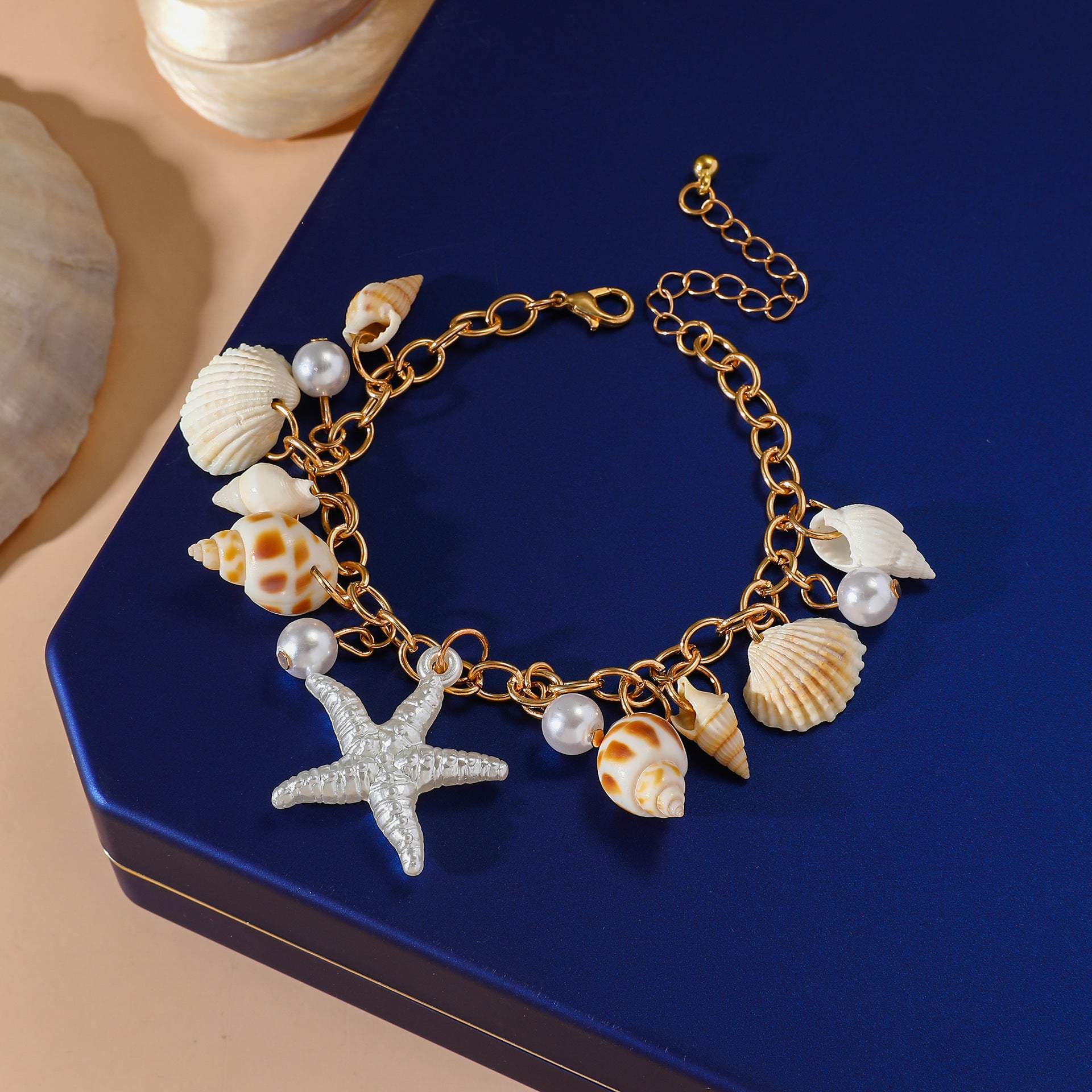 Wholesale Hawaiian Tide Ocean White Starfish Pearl Conch Bracelet
